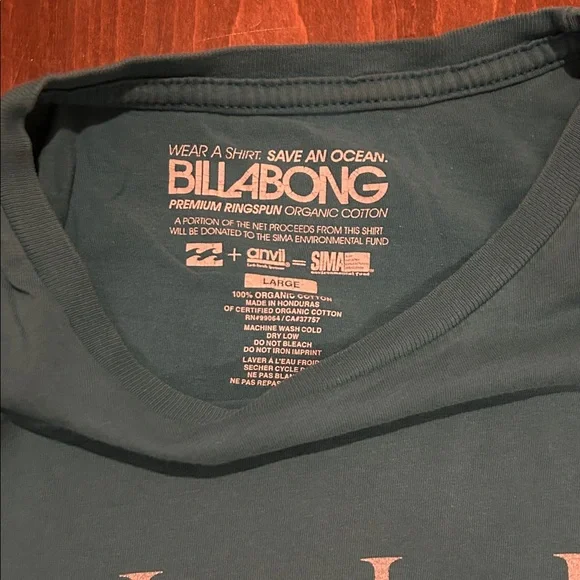 Billabong Teal Logo T-Shirt - Picture 2 of 4